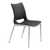 Set of Two Black And Silver Upholstered Faux Leather Open Back Dining Side Chairs