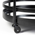 22" Black Metal With Two Mirror Glass Botton Shelves Bar Cart