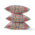 20"x20" Red Orange Indigo Zippered Suede Geometric Throw Pillow