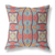 20"x20" Red Orange Indigo Zippered Suede Geometric Throw Pillow