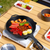 Round Cast Iron Frying Pan Skillet Steak Sizzle Platter with Helper Handle