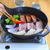 Round Cast Iron Frying Pan Skillet Steak Sizzle Platter with Helper Handle