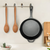 Round Cast Iron Frying Pan Skillet Steak Sizzle Platter with Helper Handle
