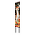 7" White Brown And Black Solid Wood Watercolor Floral Garden Stake
