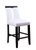 Set of Two White And Black Upholstered Faux Leather Dining Side Chairs