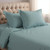 Teal Blue King Cotton Washable Duvet Cover Set With Two Shams