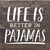 Life Is Better In Pajamas... Wall Sign