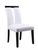 Set of Two White And Black Upholstered Faux Leather Dining Side Chairs