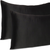 Black Dreamy Set Of 2 Silky Satin Queen Pillowcases