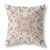 20" X 20" Off White And Purple Broadcloth Floral Throw Pillow