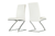 Set of Two White And Silver Upholstered Faux Leather Dining Side Chairs