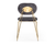 Set Of 2 Mid Century Mod Grey Velvet And Gold Dining Chairs