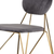 Set Of 2 Mid Century Mod Grey Velvet And Gold Dining Chairs