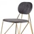 Set Of 2 Mid Century Mod Grey Velvet And Gold Dining Chairs