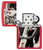 Zippo King and Queen Playing Cards Red Matte Lighter 