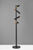 72" Black LED Tree Floor Lamp With Four Black Metal Cylinder Shades
