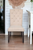 Set of Two Tufted Beige And Espresso Upholstered Linen Dining Side Chairs