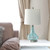 Lalia Home Rippled Glass Table Lamp with Fabric Shade
