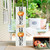 36" White Black And Orange Solid Wood Porch Sign