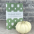 Green White Pumpkins Pattern - A5 ish sizeHandmade Saddle Bound Notebook