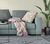 26" X 26" Off White And Purple Broadcloth Floral Throw Pillow