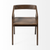Set Of Two Brown Wood Open Back Arm Chairs
