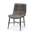 Set Of Two Black And Brown Upholstered Faux leather Side Chairs