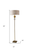 69" Brass Steel and Glass Floor Lamp With Off White Fabric Drum Shade