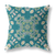 20" X 20" Green And Yellow Broadcloth Floral Throw Pillow