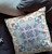 20" X 20" Off White And Blue Broadcloth Floral Throw Pillow