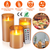 3Packs Flameless Candles Battery Operated Pillar Real Wax LED