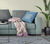 28" X 28" Blue And Pink Broadcloth Floral Throw Pillow