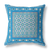 28" X 28" Blue And Pink Broadcloth Floral Throw Pillow