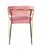 Set of Two Pink And Gold Upholstered Polyester Dining Arm Chairs