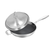 Stainless Steel Fry Pan  Frying Pan Top Grade Textu Non Stick Interior Skillet with Helper Handle and Lid