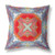 16" X 16" Blue and Orange Geometric Indoor Outdoor Throw Pillow