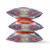 16" X 16" Blue and Orange Geometric Indoor Outdoor Throw Pillow