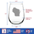 Wisconsin Outline Stemless Wine Glass - Cheesehead Gifts