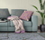 26" X 26" Purple And Yellow Broadcloth Floral Throw Pillow