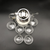 Large Asian tea thermo set with 6 bowls for serving and a porcelain warming stand