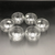 Large Asian tea thermo set with 6 bowls for serving and a porcelain warming stand