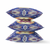 18"x18" Blue Muted Orange Cream Zippered Suede Geometric Throw Pillow