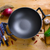 Commercial Cast Iron Wok FryPan Fry Pan with Double Handle