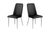 Set of Two Black And Silver Upholstered Faux Leather Dining Side Chairs