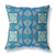 20"x20" Aqua Sky Blue Zippered Suede Geometric Throw Pillow