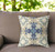 28" X 28" Cream Floral Indoor Outdoor Throw Pillow