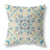28" X 28" Off White And Light Blue Broadcloth Floral Throw Pillow