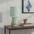 13" Sage Ceramic Novelty Table Lamp With Sage Drum Shade