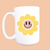 Happy face daisy ceramic coffee mug
