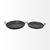 Set of Two Black Round Metal Indoor Outdoor Tray With Handles